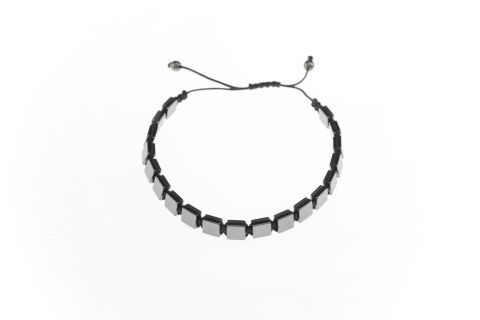 Osse Unisex Hematit Taşlı Makrome Bileklik