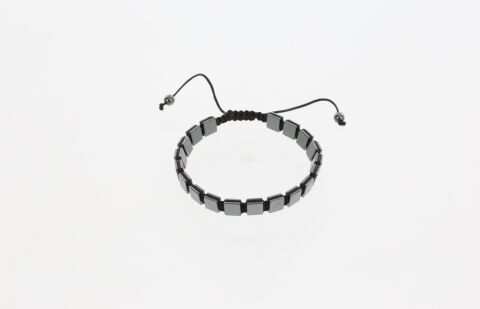 Osse Unisex Hematit Taşlı Makrome Bileklik
