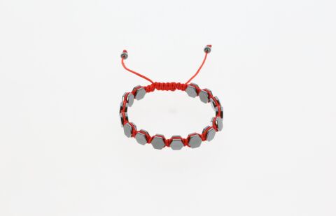 Osse Unisex Hematit Taşlı Makrome Bileklik