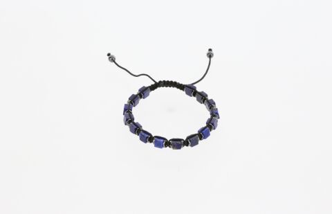 Osse Unisex Lapis Lazuli & Hematit Taşlı Makrome Bileklik