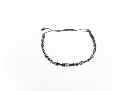 Osse Unisex Hematit Taşlı Makrome Bileklik