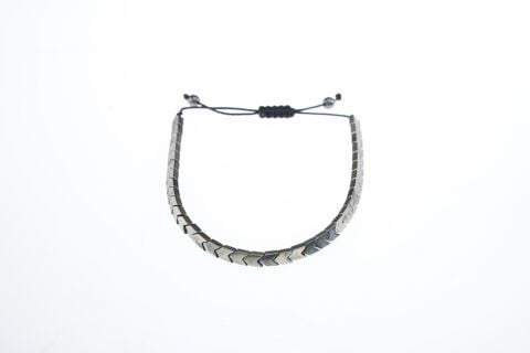 Osse Unisex Hematit Taşlı Makrome Bileklik