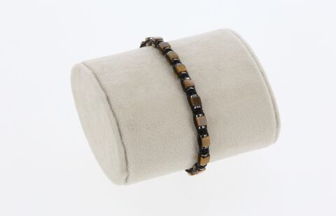 Osse Unisex Kaplan Gözü & Hematit Taşlı Makrome Bileklik