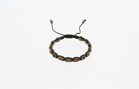 Osse Unisex Kaplan Gözü & Hematit Taşlı Makrome Bileklik