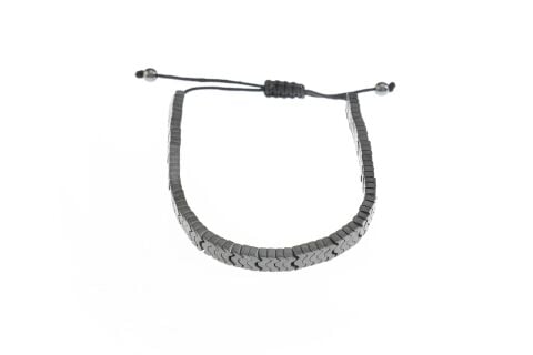 Osse Unisex Hematit Taşlı Makrome Bileklik