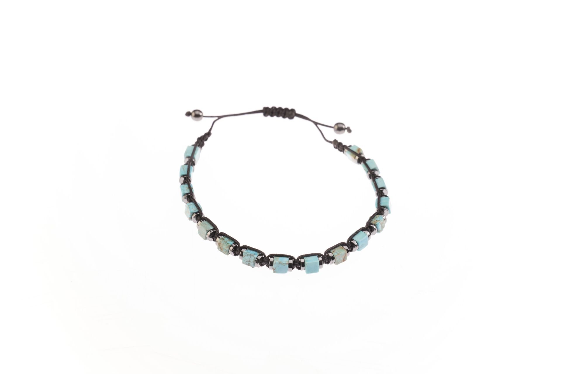 Osse Unisex Firuze & Hematit Taşlı Makrome Bileklik