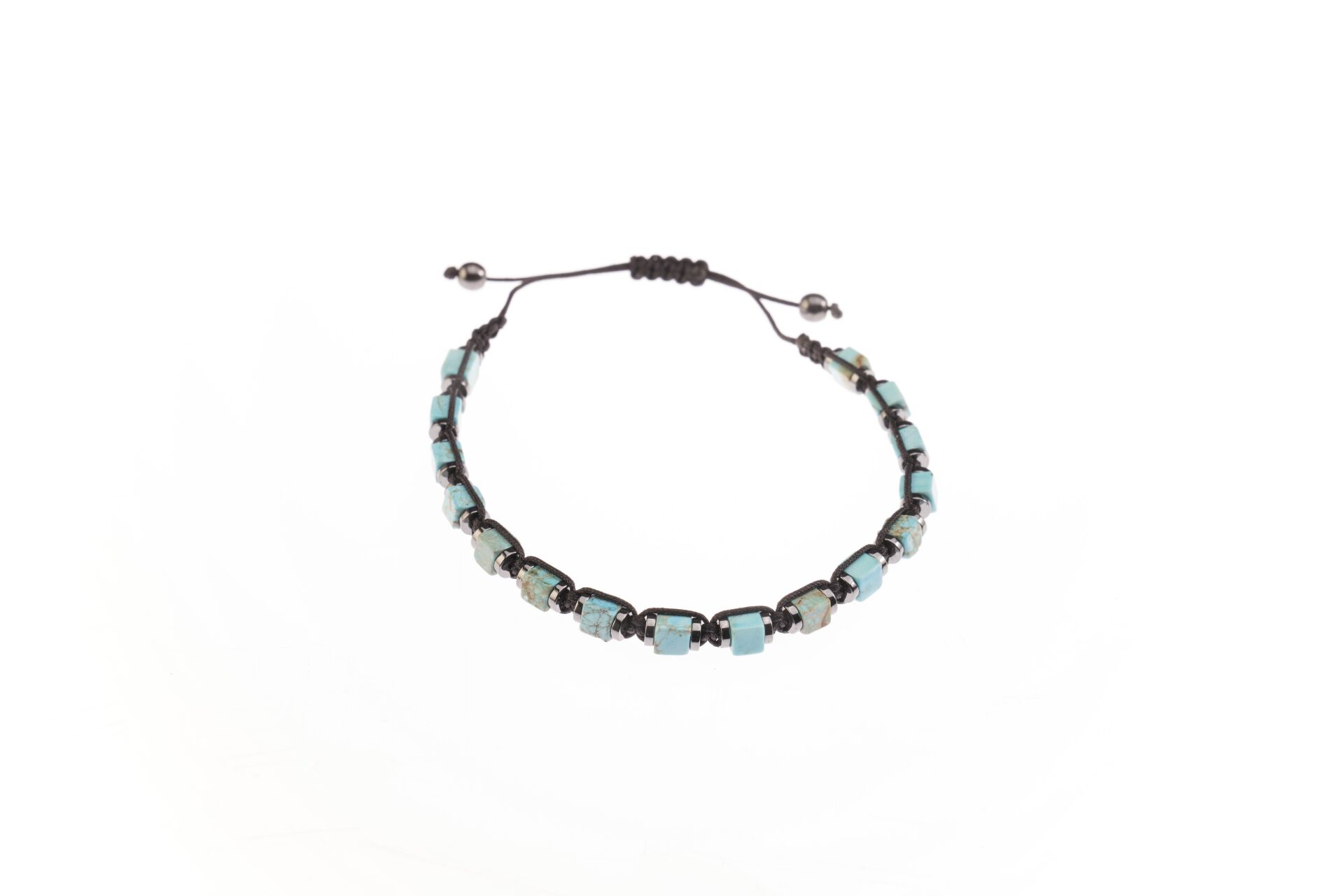 Osse Unisex Firuze & Hematit Taşlı Makrome Bileklik