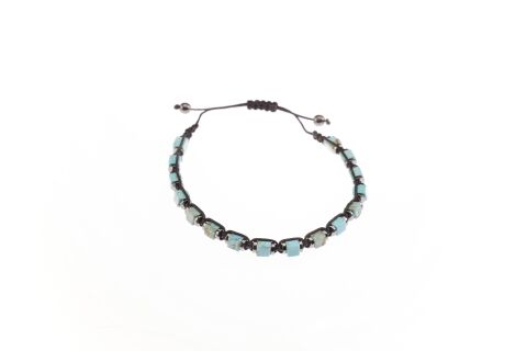 Osse Unisex Firuze & Hematit Taşlı Makrome Bileklik