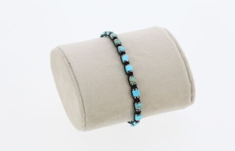 Osse Unisex Firuze & Hematit Taşlı Makrome Bileklik