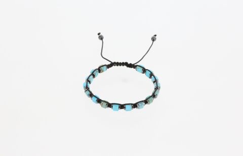 Osse Unisex Firuze & Hematit Taşlı Makrome Bileklik
