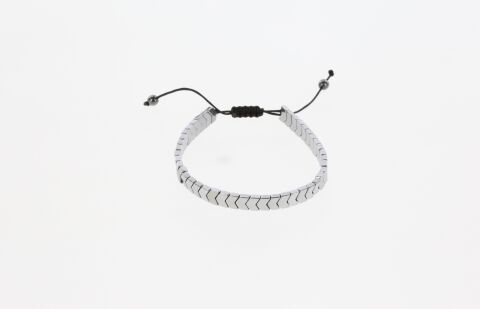 Osse Unisex Hematit Taşlı Makrome Bileklik