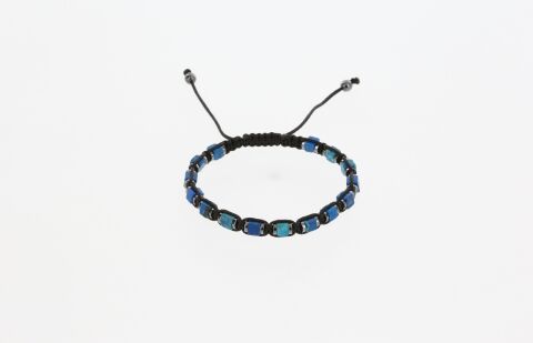 Osse Unisex Turkuaz & Hematit Taşlı Makrome Bileklik